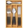 Lifewit Silverware Drawer Organizer, Utensil Tray for Kitchen, Flatware and Cutlery Holder, Storage for Spoons Forks Knives, 33 x 42cm, Natural(6.7″W x 12″D)