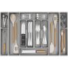 Lifewit Silverware Organizer, Plastic Kitchen Utensil Drawer Tray, Cutlery Flatware Storage Holder for Spoons Forks Knives, 20 x 16″/ 52 x 42cm, 8 Compartment, Gray(32.1 x 16.5 x 2 IN)