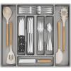 Lifewit Silverware Organizer, Plastic Kitchen Utensil Drawer Tray, Cutlery Flatware Storage Holder for Spoons Forks Knives, 20 x 16″/ 52 x 42cm, 8 Compartment, Gray(20.3 x 16.5 x 2 IN)