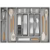Lifewit Silverware Organizer, Plastic Kitchen Utensil Drawer Tray, Cutlery Flatware Storage Holder for Spoons Forks Knives, 20 x 16″/ 52 x 42cm, 8 Compartment, Gray(28.2 x 16.5 x 2 IN)