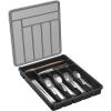 Lifewit Silverware Organizer with Lid, Covered Utensil Tray for Kitchen Drawer and Countertop, Plastic Cutlery and Flatware Storage Box for Spoons Forks Knives Holder Case, 23 x 32 cm, Gray(Black)