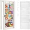 Lifewit Stuffed Animal Storage, Over the Door Organizer with 5 Expandable Mesh Pockets, Breathable Oxford Fabric Hanging Kid Baby Plush Toy Holder for Nursery, 167 cm (65.8”) High, White, 1 Pack(White)