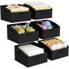 Lifewit Trapezoid Closet Storage Bins for Shelf, 6 Packs Non-woven Closet Organizer Baskets with Handles, Foldable Clothes Containers Boxes for Clothing, Book, Purse, 23L, Extra Large, Light Gray(Black)