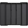 Lifewit Utensil Organizer for Kitchen Drawers, Expandable Cooking Utensil Tray, Adjustable Cutlery Silverware Flatware Holder, Plastic Spatula Tools Storage Divider, 13-22 x 15, Black(Black)