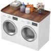 Lifewit Washer Dryer Countertop, Melamine Covers with Edge Rails for The Top, Laundry Room Storage and Organization, Spice Type, Hold 200lbs, Black, 54″ x 27.5″(Walnut)