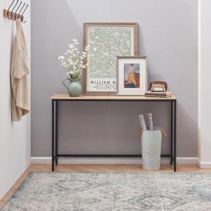 Lifewit 39.4 Inch Console Table Narrow Sofa Table with Metal Frame for Living Room Industrial Entryway Table for Hallway, Entrance, Office, Corridor, Behind Sofa, Grey Oak(Light Oak)