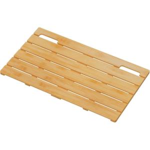 Lifewit Bamboo Bath Mat for Non Slip, Foldable Indoor & Outdoor Floor Mat for Bathroom，Waterproof Shower Mat for Sauna Spa, Pool, Hold 300lbs, 23″ x 14″, Wood, 1 Pcs(Wood)