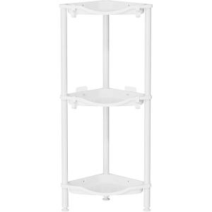Lifewit Floor Standing Shower Caddy Corner, 4 Tier Plastic Shower Stand Rack with Adjustable Feet and Hooks, Rustproof Bathroom Shelf Organizer, 42.2″ H, Black(White)