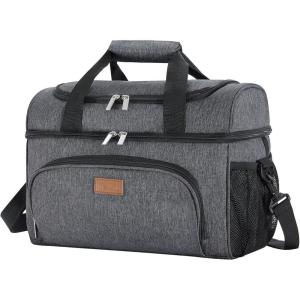 Lifewit Insulated Cooler Bag, 32/48 Can Large Leakproof Beach Cooler, Lightweight Portable Double Layer Soft-Sided Travel Ice Chest for Camping, Kayaking, Road Trips, Grocery Shopping(Dark Gray)