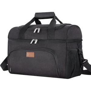 Lifewit Insulated Cooler Bag, 32/48 Can Large Leakproof Beach Cooler, Lightweight Portable Double Layer Soft-Sided Travel Ice Chest for Camping, Kayaking, Road Trips, Grocery Shopping(Black)