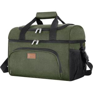 Lifewit Insulated Cooler Bag, 32/48 Can Large Leakproof Beach Cooler, Lightweight Portable Double Layer Soft-Sided Travel Ice Chest for Camping, Kayaking, Road Trips, Grocery Shopping(Green)