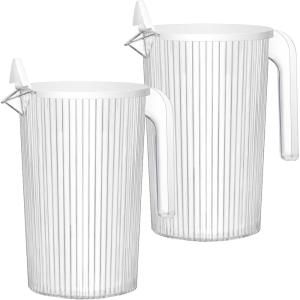 Lifewit Pitcher with Lid, 50 oz Water Jug BAP Free Plastic, Containers Juice, Ice Tea, Drink, Lemonade Pitchers for Fridge, 3 Pack(2)