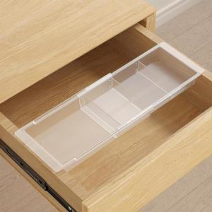Lifewit Sliding Makeup Drawer Organizer Trays with Inserts, Extendable Hanging Desk Drawer Divider, Fits 13-20″ Deep Drawers, 1.8″ High Plastic Organizer Tray for Vanity, Office, Kitchen, White(Translucent)