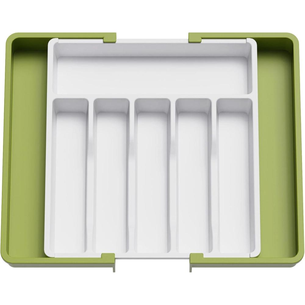 image:imageLifewit Silverware Drawer Organizer Expandable Utensil Tray for Kitchen BPA Free Flatware and Cutlery Holder Adjustable Plastic Storage for Spoons Forks Knives 33 57 x 42cm Black and GrayGreenWhite