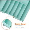 Lifewit Silverware Drawer Organizer, Expandable Utensil Tray for Kitchen, BPA Free Flatware and Cutlery Holder, Adjustable Plastic Storage for Spoons Forks Knives, 33 -57 x 42cm, Black and Gray(Turquoise)