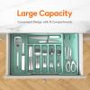Lifewit Silverware Drawer Organizer, Expandable Utensil Tray for Kitchen, BPA Free Flatware and Cutlery Holder, Adjustable Plastic Storage for Spoons Forks Knives, 33 -57 x 42cm, Black and Gray(Turquoise)
