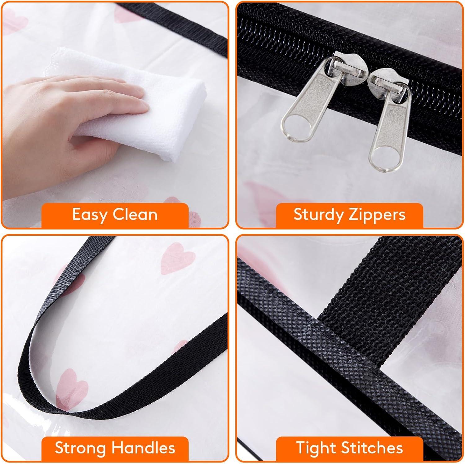 image:imageLifewit 4 Pack Clear Clothes Storage Bags 40L Plastic Blanket Storage Bag Vinyl Foldable Moving Bags with Zipper Closet Organizers and Storage Containers for Bedding Duvet Comforter8