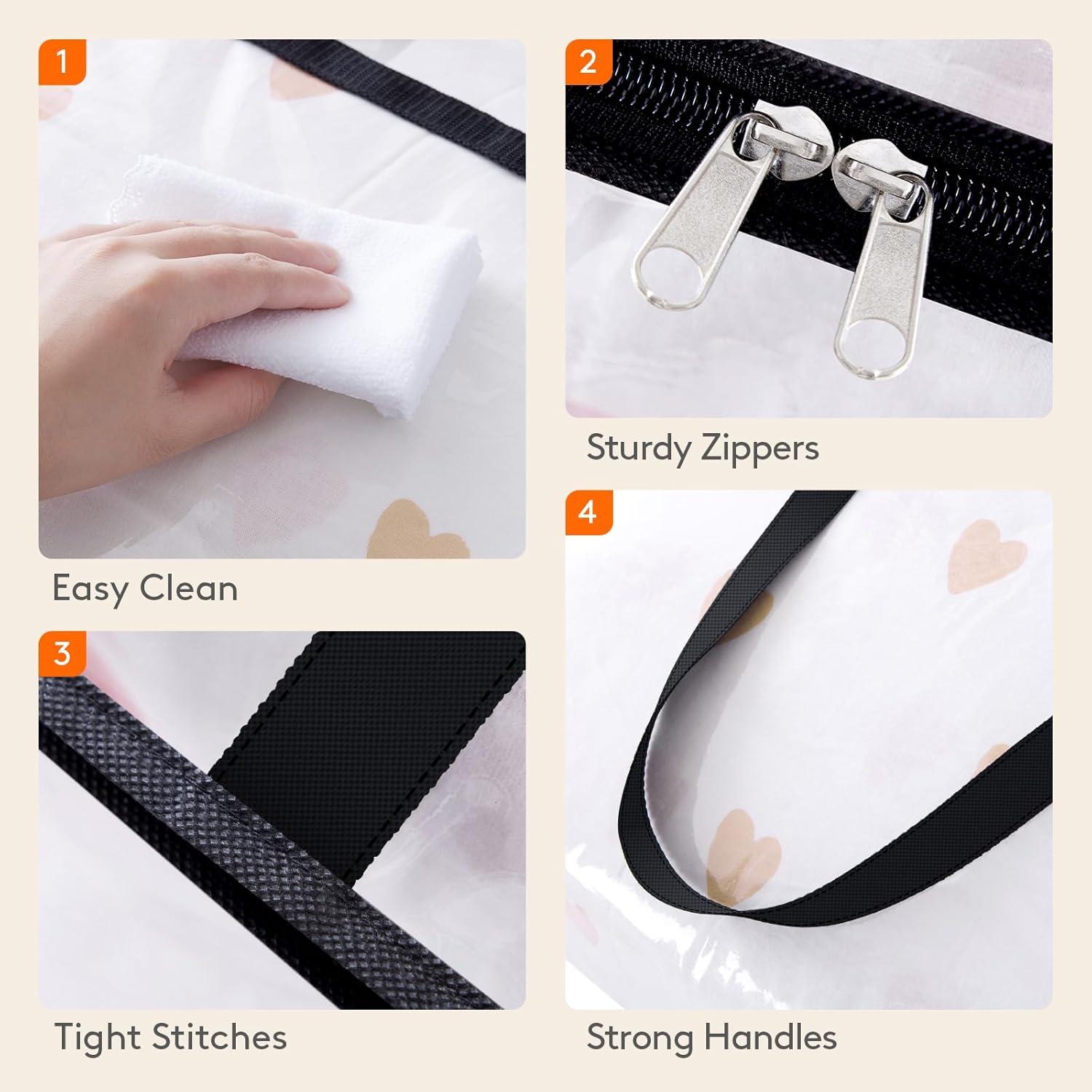 image:imageLifewit 4 Pack Clear Clothes Storage Bags 40L Plastic Blanket Storage Bag Vinyl Foldable Moving Bags with Zipper Closet Organizers and Storage Containers for Bedding Duvet Comforter4