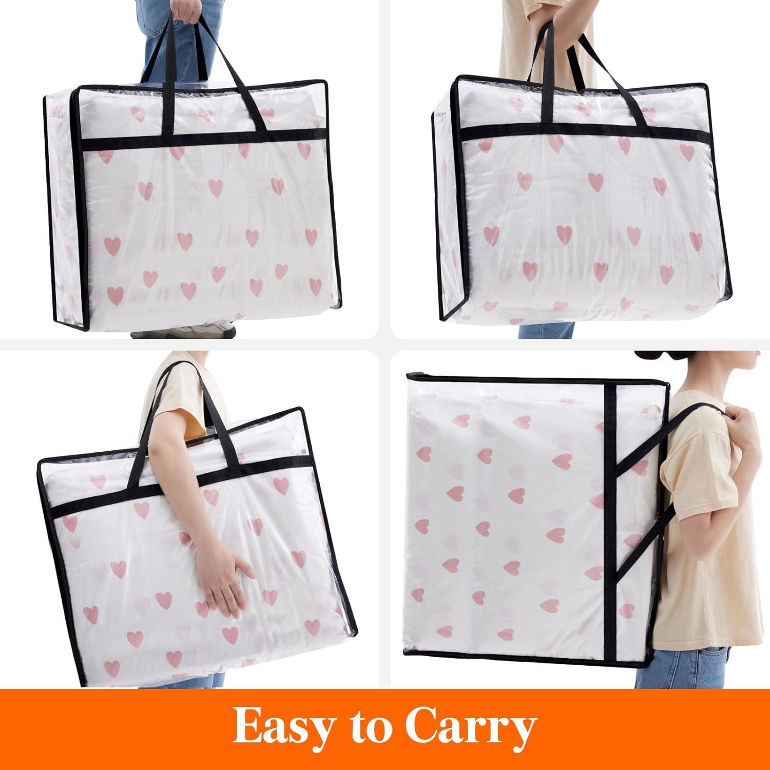 image:imageLifewit 4 Pack Clear Clothes Storage Bags 40L Plastic Blanket Storage Bag Vinyl Foldable Moving Bags with Zipper Closet Organizers and Storage Containers for Bedding Duvet Comforter2