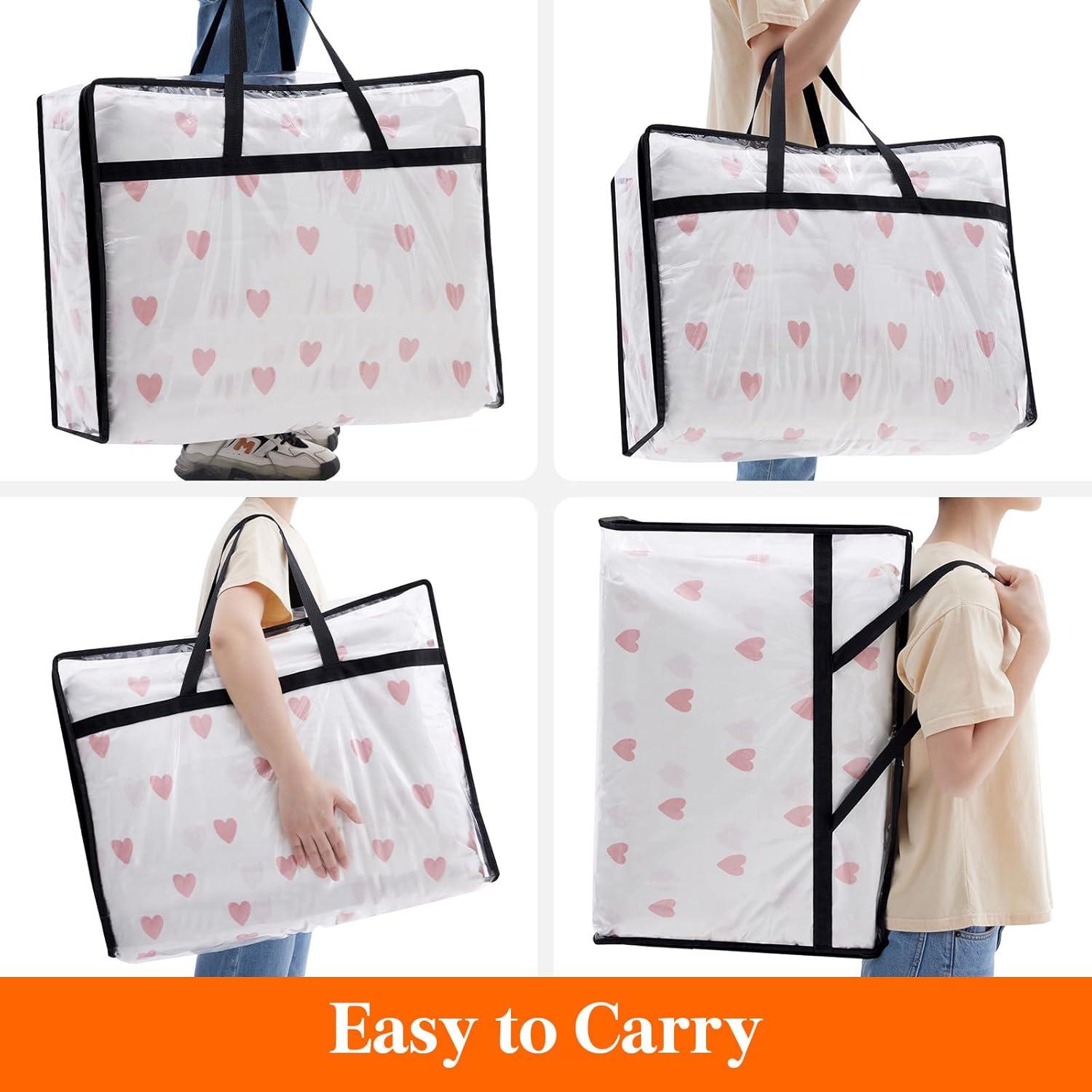 image:imageLifewit 4 Pack Clear Clothes Storage Bags 40L Plastic Blanket Storage Bag Vinyl Foldable Moving Bags with Zipper Closet Organizers and Storage Containers for Bedding Duvet Comforter8