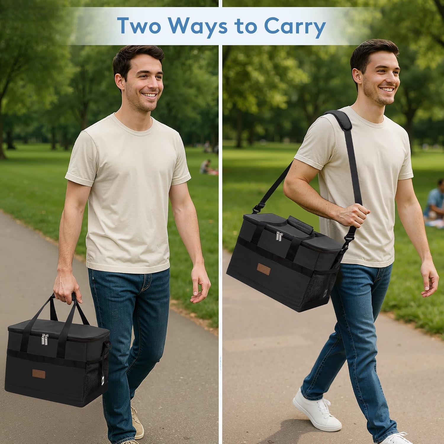 image:imageLifewit Cooler Bag Collapsible and Insulated Large Lunch Bag Leakproof Soft Cooler Portable for CampingBBQFamily Outdoor ActivitiesBlack