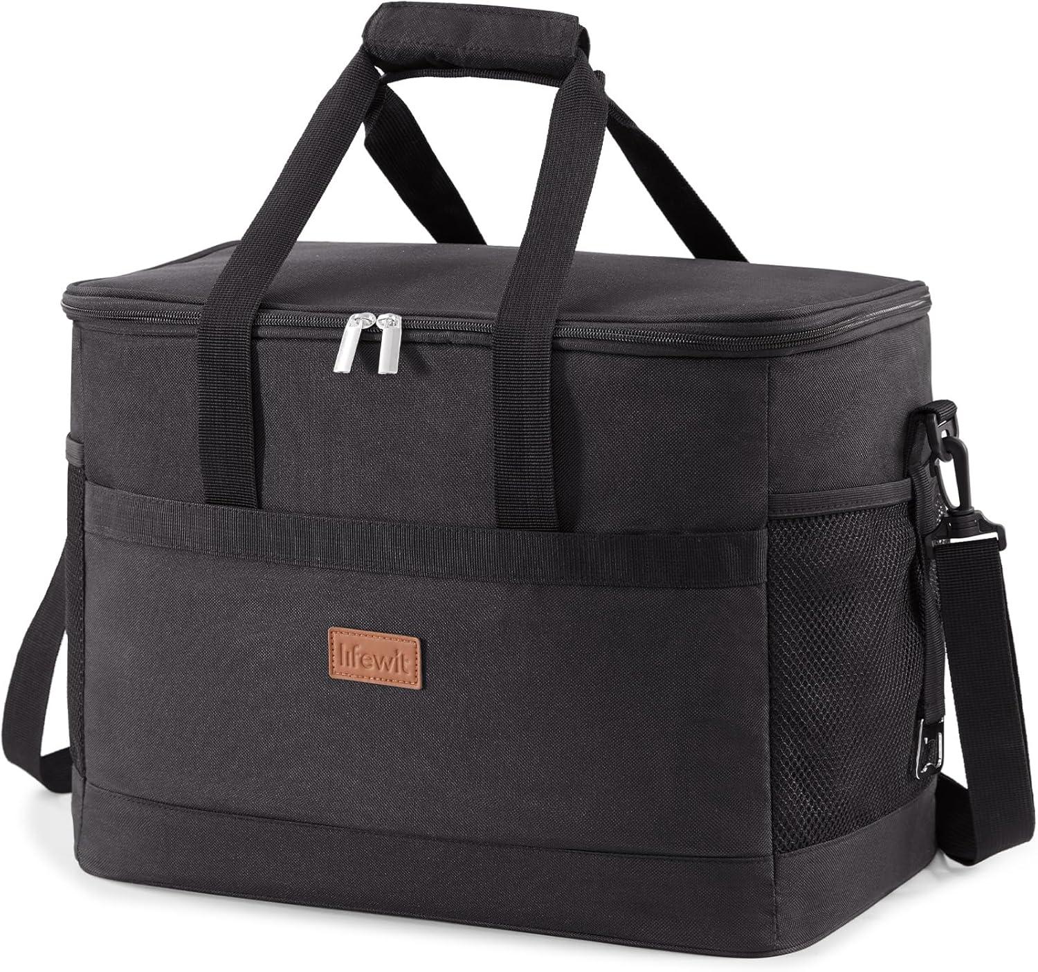 image:imageLifewit Cooler Bag Collapsible and Insulated Large Lunch Bag Leakproof Soft Cooler Portable for CampingBBQFamily Outdoor ActivitiesBlack