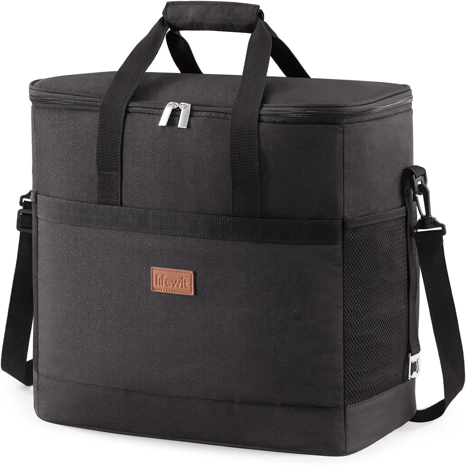 image:imageLifewit Cooler Bag Collapsible and Insulated Large Lunch Bag Leakproof Soft Cooler Portable for CampingBBQFamily Outdoor ActivitiesBlack