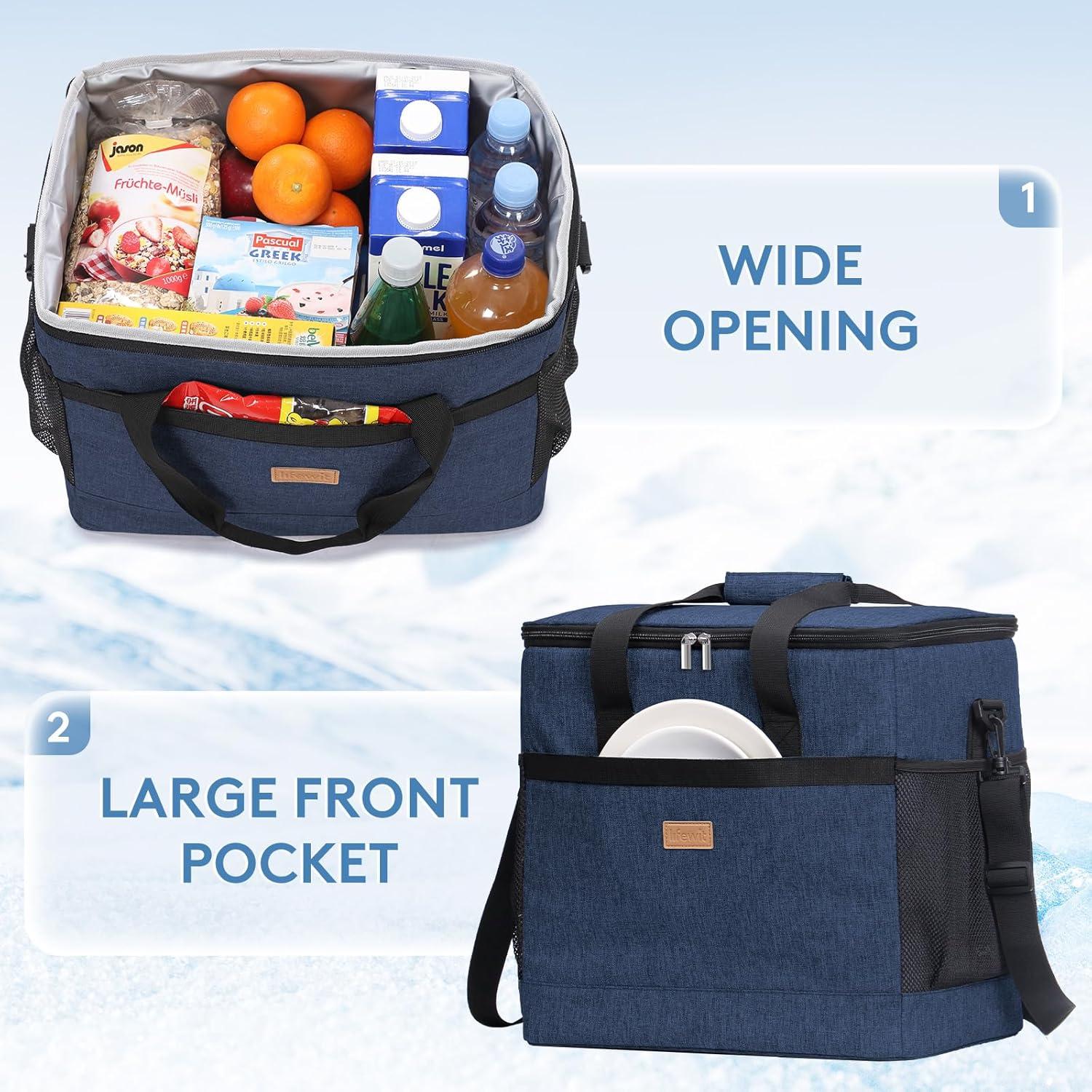 image:imageLifewit Cooler Bag Collapsible and Insulated Large Lunch Bag Leakproof Soft Cooler Portable for CampingBBQFamily Outdoor ActivitiesDark Blue