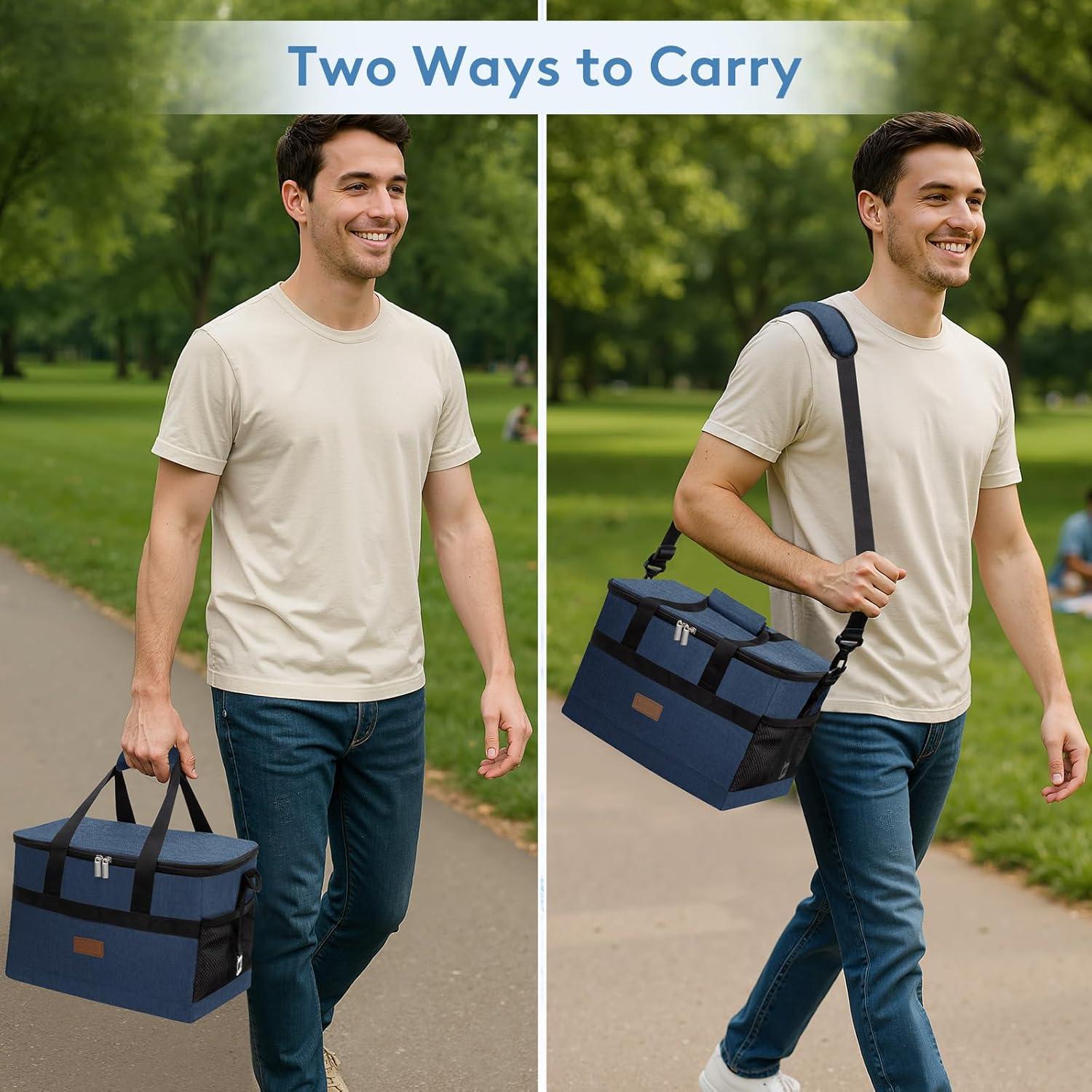 image:imageLifewit Cooler Bag Collapsible and Insulated Large Lunch Bag Leakproof Soft Cooler Portable for CampingBBQFamily Outdoor ActivitiesDark Blue