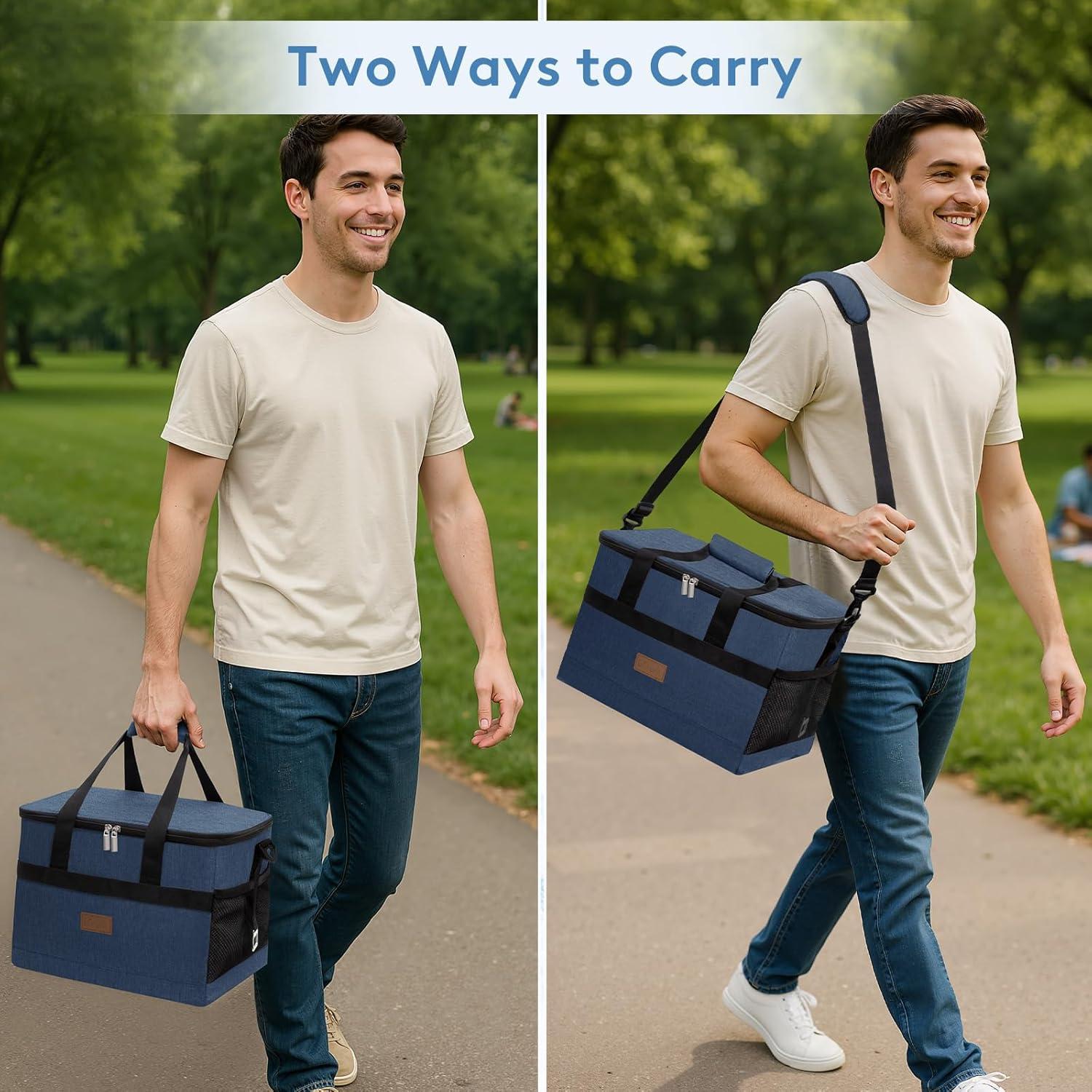 image:imageLifewit Cooler Bag Collapsible and Insulated Large Lunch Bag Leakproof Soft Cooler Portable for CampingBBQFamily Outdoor ActivitiesDark Blue