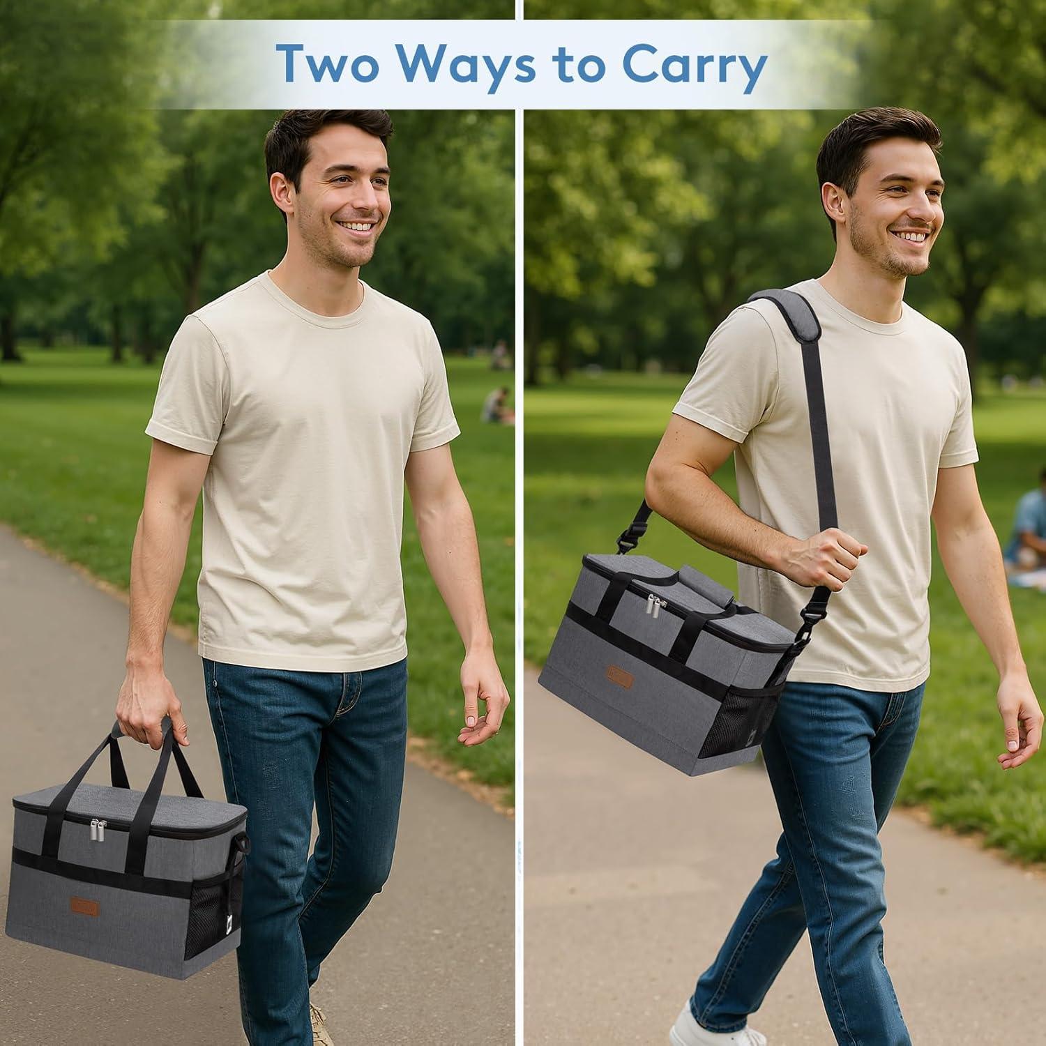 image:imageLifewit Cooler Bag Collapsible and Insulated Large Lunch Bag Leakproof Soft Cooler Portable for CampingBBQFamily Outdoor ActivitiesGray
