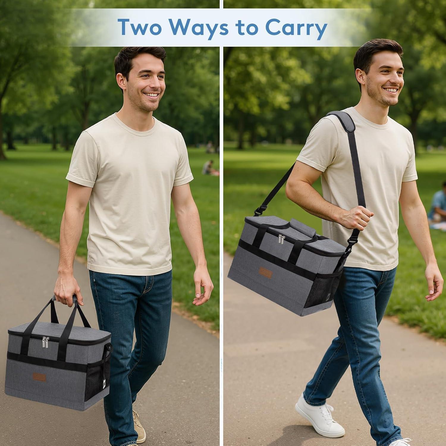 image:imageLifewit Cooler Bag Collapsible and Insulated Large Lunch Bag Leakproof Soft Cooler Portable for CampingBBQFamily Outdoor ActivitiesGray