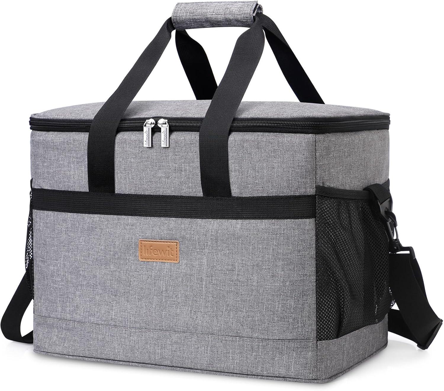 image:imageLifewit Cooler Bag Collapsible and Insulated Large Lunch Bag Leakproof Soft Cooler Portable for CampingBBQFamily Outdoor ActivitiesGray