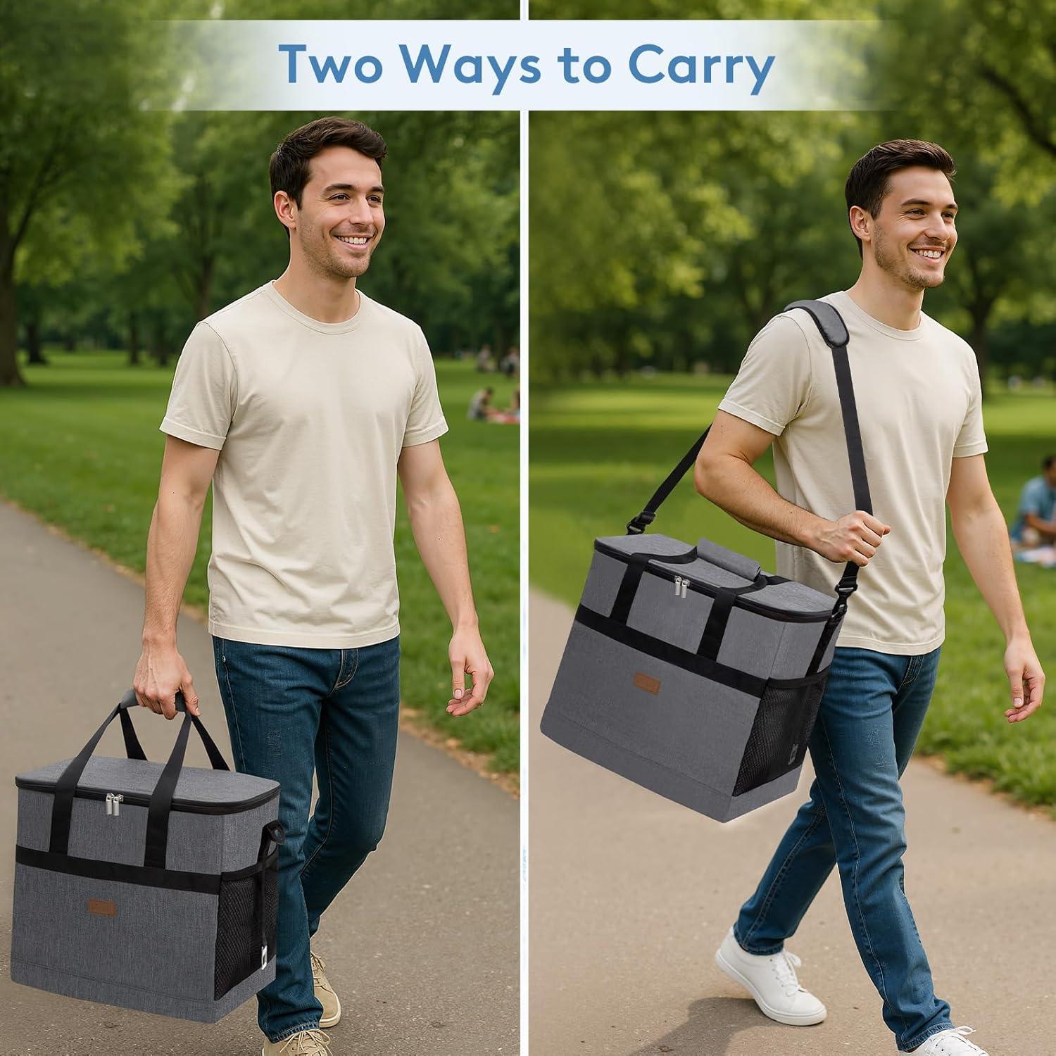 image:imageLifewit Cooler Bag Collapsible and Insulated Large Lunch Bag Leakproof Soft Cooler Portable for CampingBBQFamily Outdoor ActivitiesGray