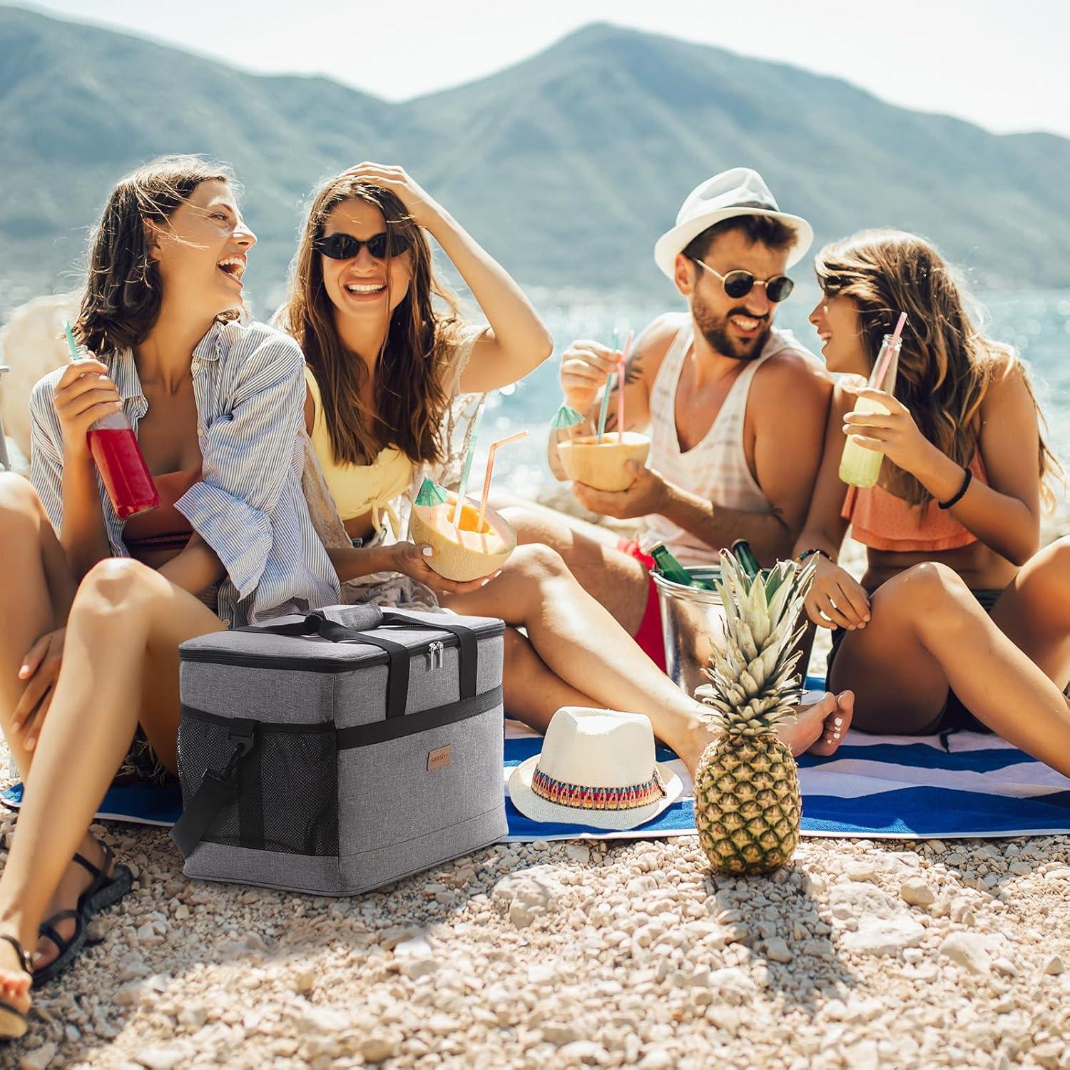 image:imageLifewit Cooler Bag Collapsible and Insulated Large Lunch Bag Leakproof Soft Cooler Portable for CampingBBQFamily Outdoor ActivitiesGray