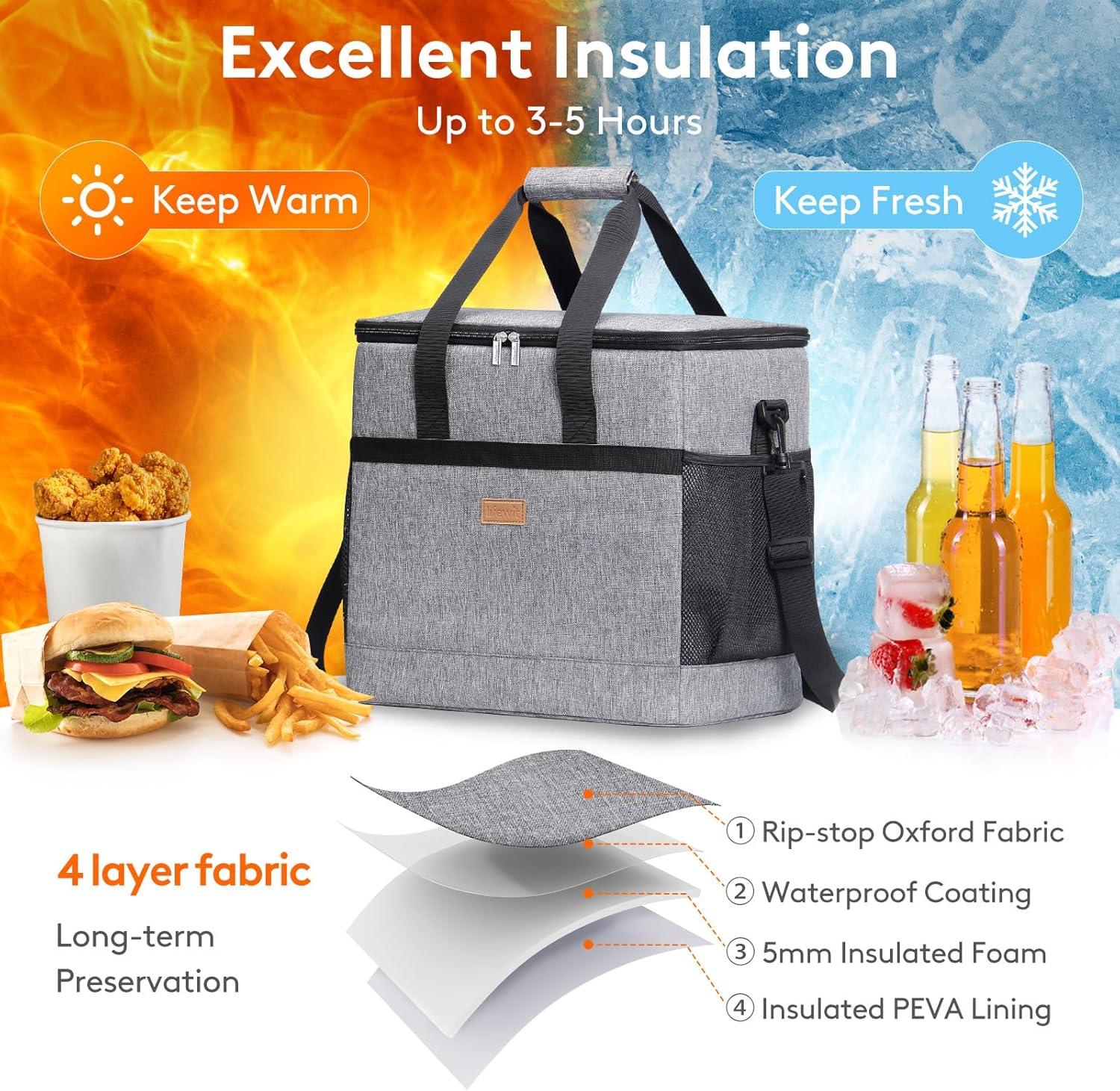 image:imageLifewit Cooler Bag Collapsible and Insulated Large Lunch Bag Leakproof Soft Cooler Portable for CampingBBQFamily Outdoor ActivitiesGray