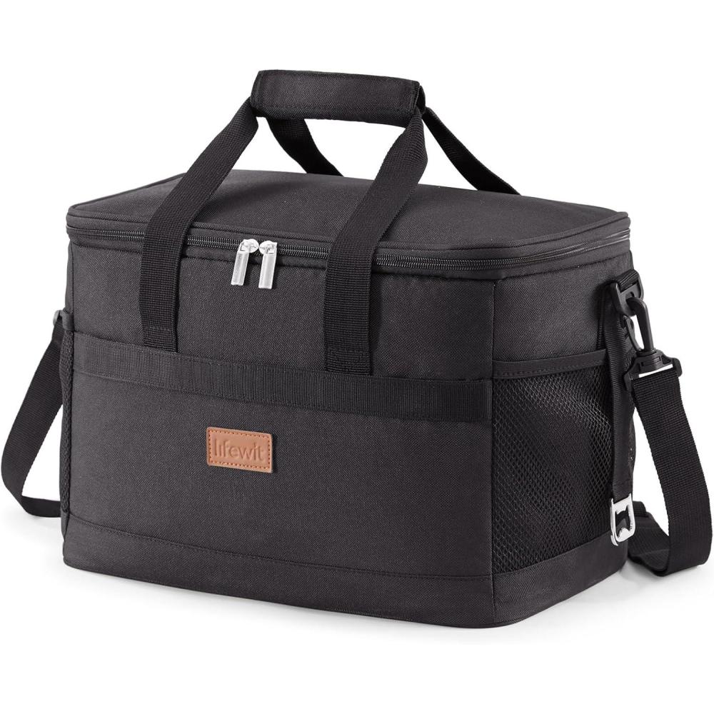 image:imageLifewit Cooler Bag Collapsible and Insulated Large Lunch Bag Leakproof Soft Cooler Portable for CampingBBQFamily Outdoor ActivitiesBlack