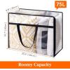 Lifewit 4 Pack Clear Clothes Storage Bags, 40L Plastic Blanket Storage Bag, Vinyl Foldable Moving Bags with Zipper, Closet Organizers and Storage Containers for Bedding, Duvet, Comforter(2)