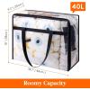 Lifewit 4 Pack Clear Clothes Storage Bags, 40L Plastic Blanket Storage Bag, Vinyl Foldable Moving Bags with Zipper, Closet Organizers and Storage Containers for Bedding, Duvet, Comforter(8)