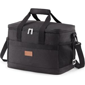 Lifewit Cooler Bag Collapsible and Insulated Large Lunch Bag Leakproof Soft Cooler Portable for Camping/BBQ/Family Outdoor Activities(Black)