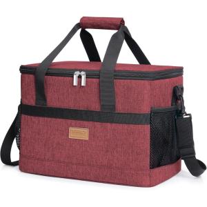 Lifewit Cooler Bag Collapsible and Insulated Large Lunch Bag Leakproof Soft Cooler Portable for Camping/BBQ/Family Outdoor Activities(Burgendy)