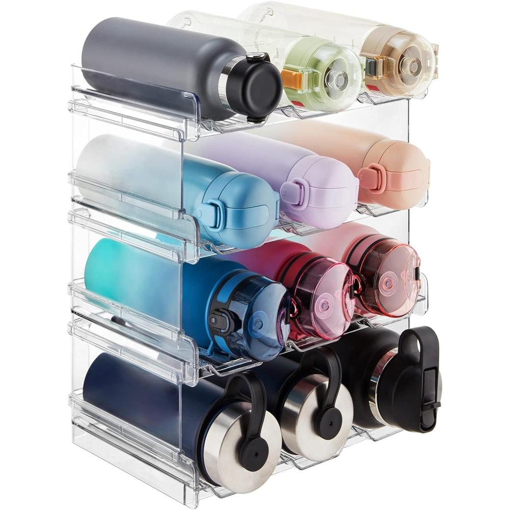image:imageLifewit Stackable Water Bottle Organizer for Cabinet Plastic Bottle Holder Fits Bottles amp Tumblers up to 38 Diameter Pantry Countertop amp Fridge Holds 6 Bottles12bottle4tier
