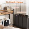 Lifewit Laundry Hamper 3 Section, Large Rolling Laundry Sorter with Shelf & 2 Drawers, Pull-Out Laundry Basket Organizer with Wheels and Removable Bag for Laundry Room Bathroom, Rustic Brown and Black(Rustic Brown)