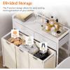 Lifewit Laundry Hamper 3 Section, Large Rolling Laundry Sorter with Shelf & 2 Drawers, Pull-Out Laundry Basket Organizer with Wheels and Removable Bag for Laundry Room Bathroom, Rustic Brown and Black(White)