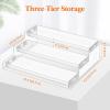 Lifewit Plastic 2 Pack 3-Tier Spice Rack, Clear Spice Organization for Cabinet, Counter, Organizer Shelf for Condiment, Seasoning, Syrup, Liquor, Medicine and Perfume for Kitchen, Pantry, Bar, Bath(Clear)