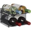 Lifewit Plastic Stackable Wine Rack for Refrigerator, Cabinet, Countertop,Wine Bottle Holder, Water Bottle Organizer for Fridge, Pantry, Hold 4 Bottles(Black)