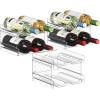 Lifewit Plastic Stackable Wine Rack for Refrigerator, Cabinet, Countertop,Wine Bottle Holder, Water Bottle Organizer for Fridge, Pantry, Hold 4 Bottles(Clear)