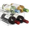 Lifewit Plastic Stackable Wine Rack for Refrigerator, Cabinet, Countertop,Wine Bottle Holder, Water Bottle Organizer for Fridge, Pantry, Hold 4 Bottles(Clear)
