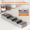 Lifewit Small Flatware Drawer Organizer, Compact Narrow Silverware Tray for Kitchen Drawers, Plastic Cutlery Holder for Spoons, Forks, Knives – Fits Small & Slim Kitchen Drawers, Gray(1)