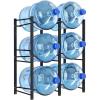 Lifewit 5 Gallon Water Jug Holder, 3 Tier Water Bottle Stand, Heavy Duty Water Dispenser Rack with 3 Slots for Gallon Jugs, Detachable Water Storage Shelf Organizer for Home Living Room Office, Black(6-slot)